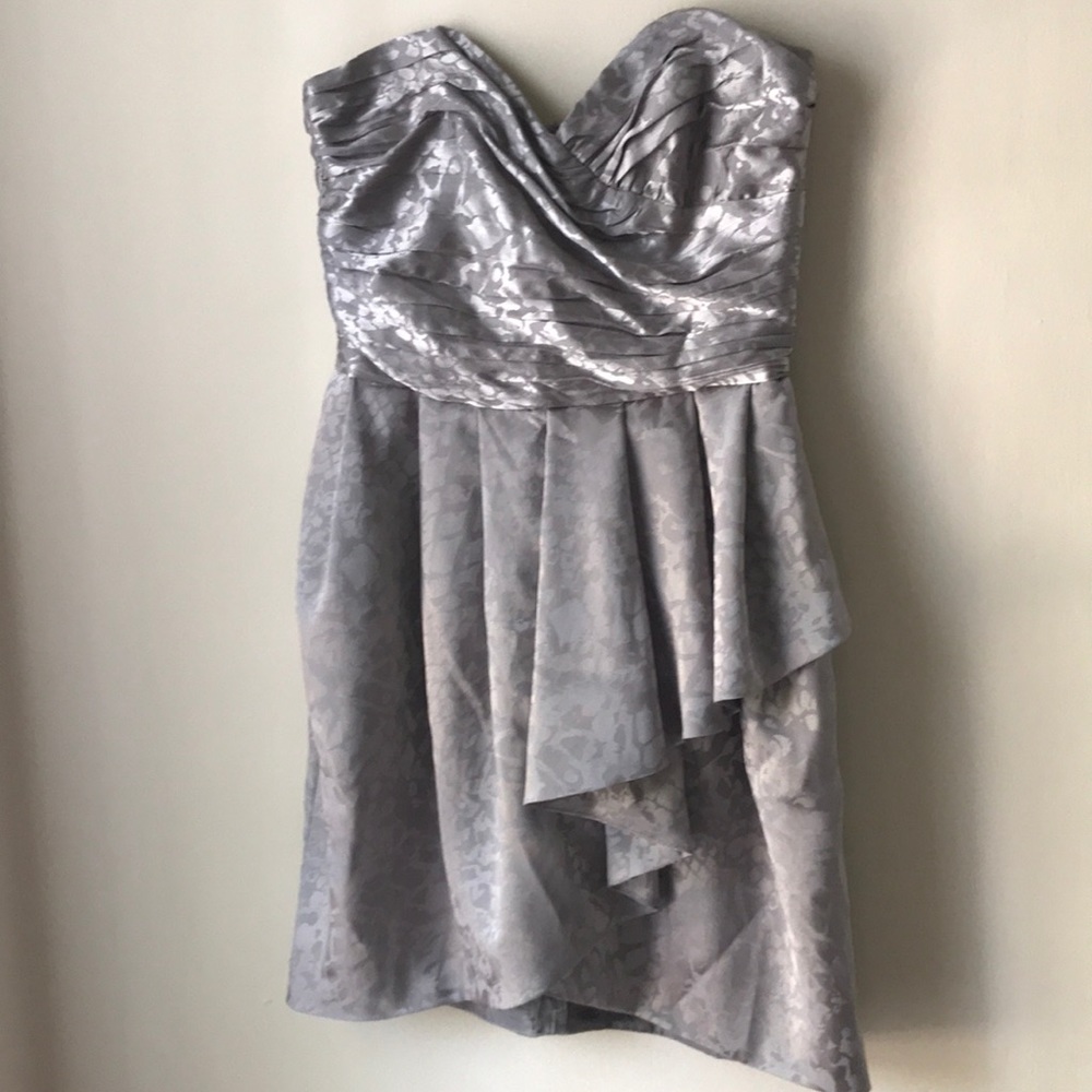 Silver strapless dress size 4